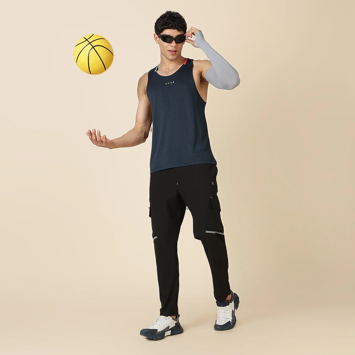 Hyve Active Men’s Fitness Singlet – Ocean Melange - Image 3