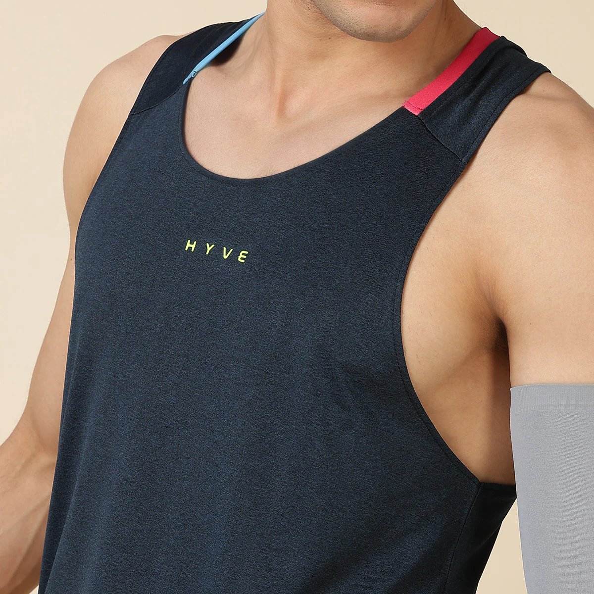 Hyve Active Men’s Fitness Singlet – Ocean Melange - Image 4