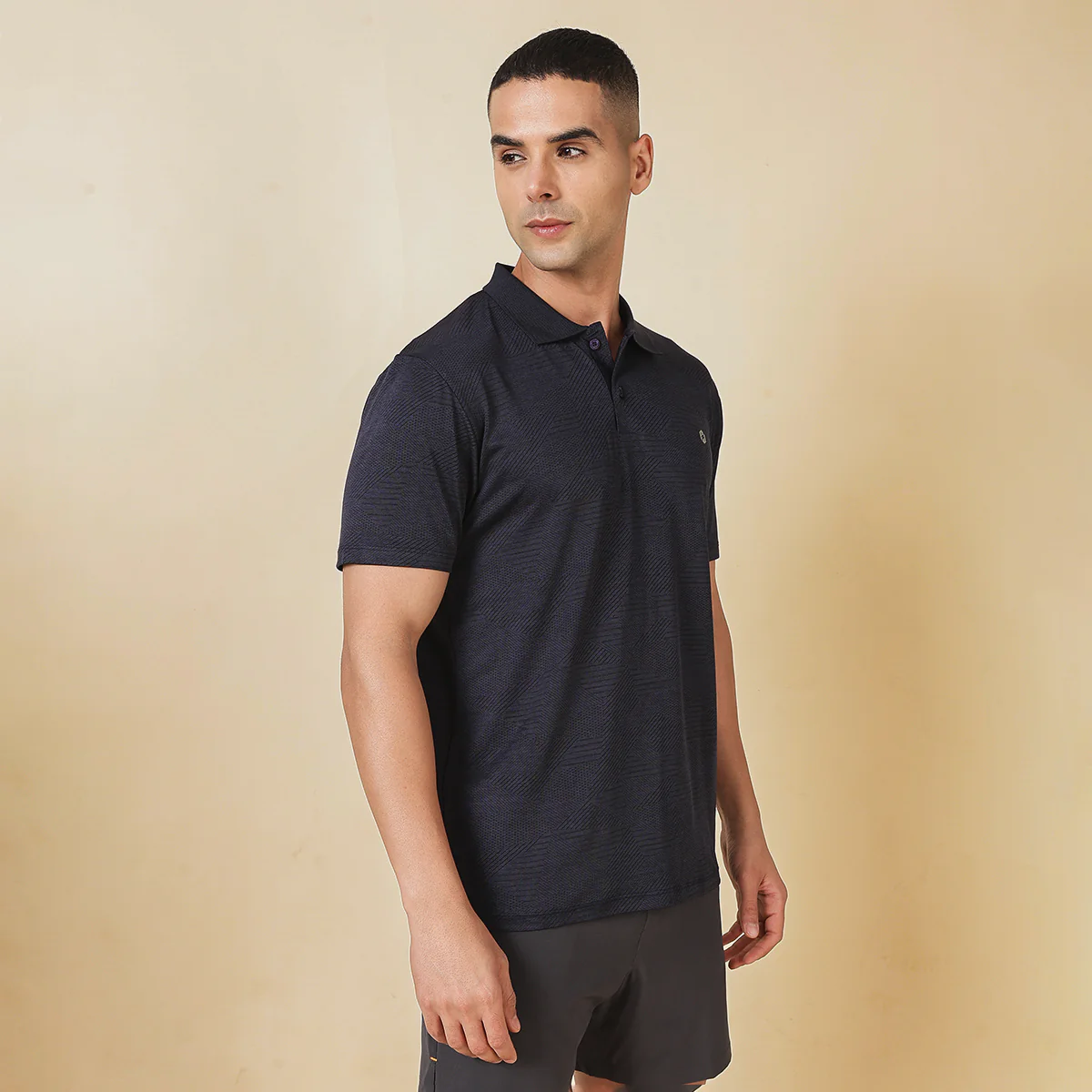Hyve Men’s Navy Sports Polo T-Shirt - Image 4