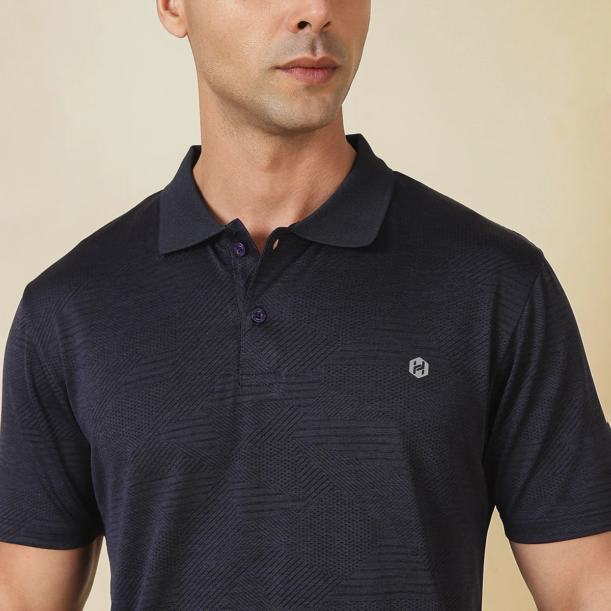 Hyve Men’s Navy Sports Polo T-Shirt - Image 5